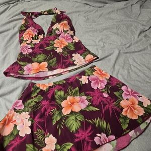 Floral Caribbean Joe Tankini top And Skirt Set